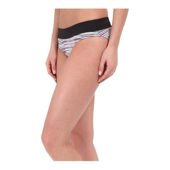 soybu Women Swimwear Black Amalfi Band Stripe Bikini Bottom - Picture 2 of 12